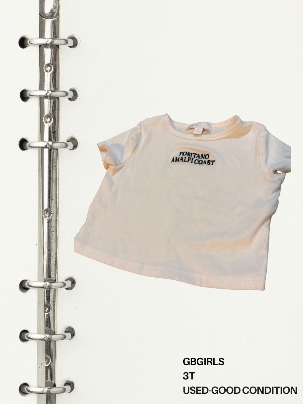 GB girls White 'Positano Amalfi Coast' Short Sleeve Tee